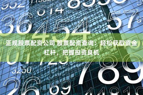正规股票配资公司 股票配资查询：轻松获取资金杠杆，把握投资良机